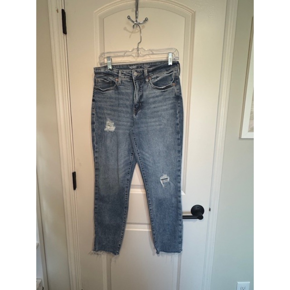 Old‎ Navy - High Rise O G Straight Jeans Distressed Frayed Hem